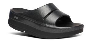 Women's OOmega OOahh Stacked Sandal - Black Sparkle